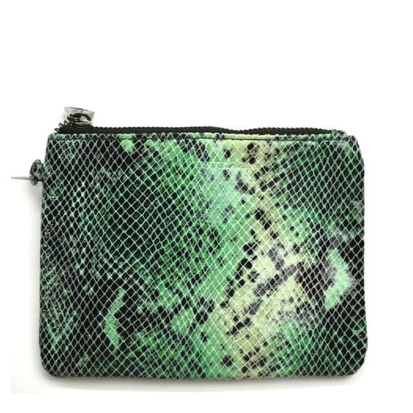 Aimee Kestenberg Women's Green Snakeskin Print Travel Pouch - Picture 1 of 10